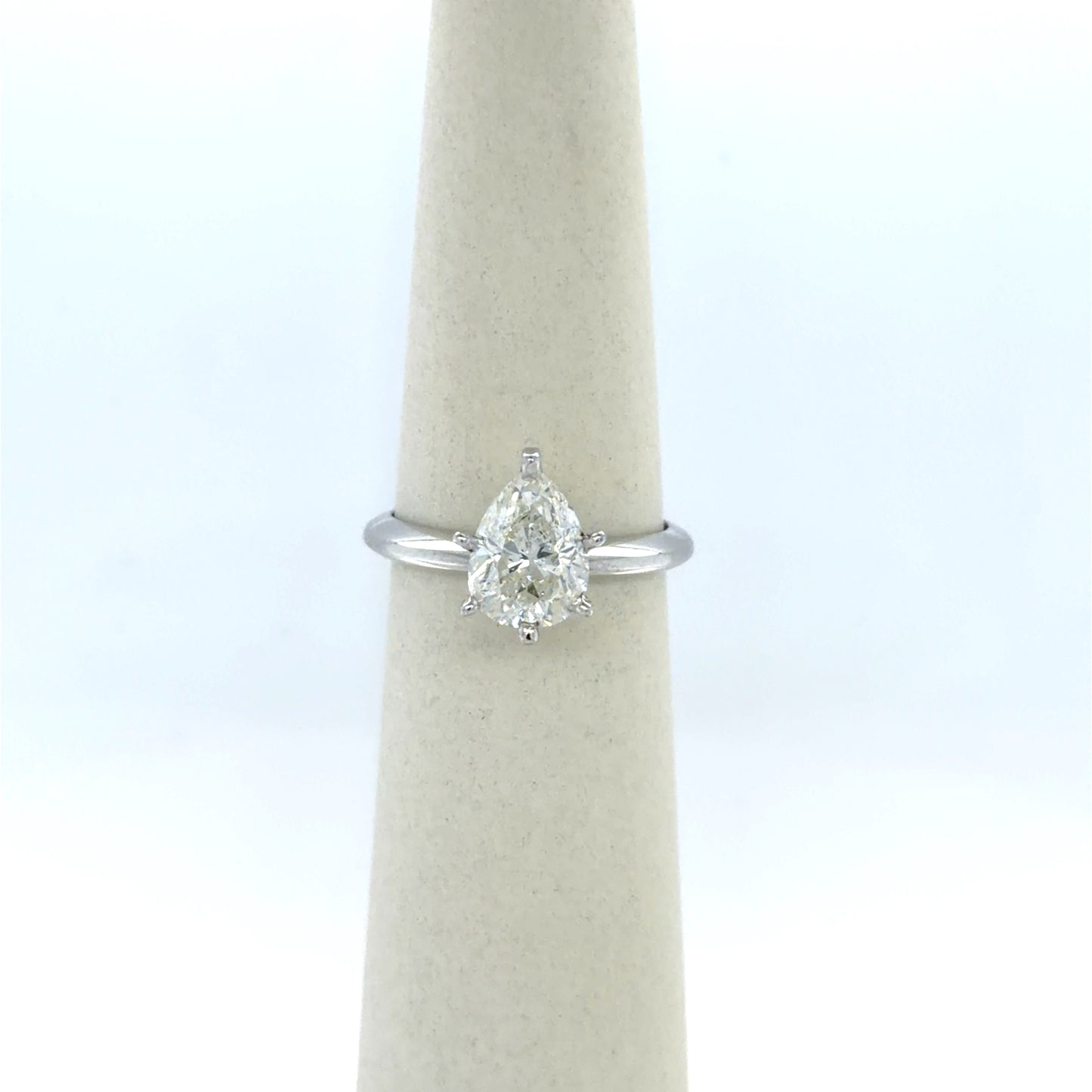 2.04 CT Pear-Shaped Diamond Solitaire Engagement Ring in 14K White Gold