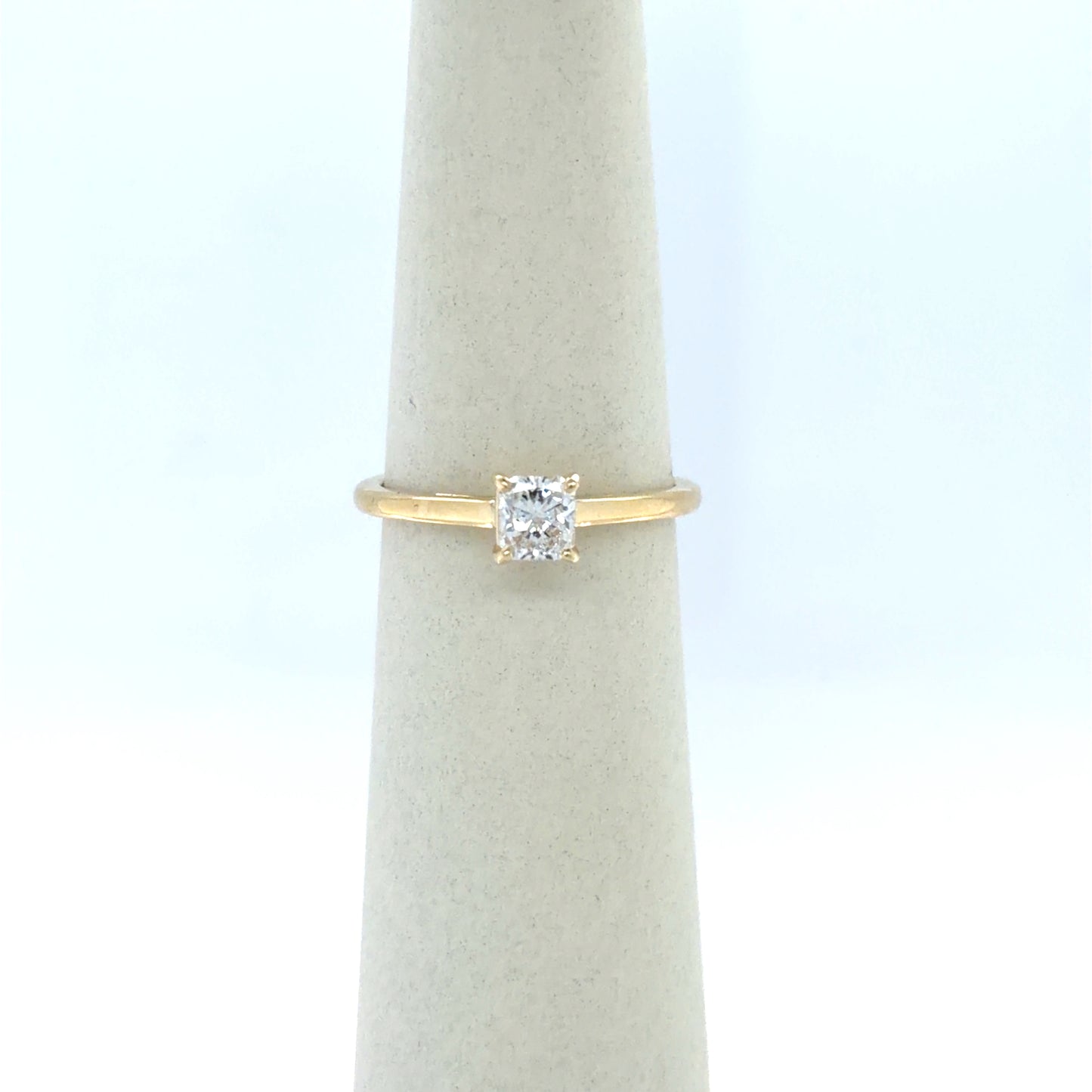 0.52 CT Princess-Cut Diamond Solitaire Engagement Ring in Yellow Gold