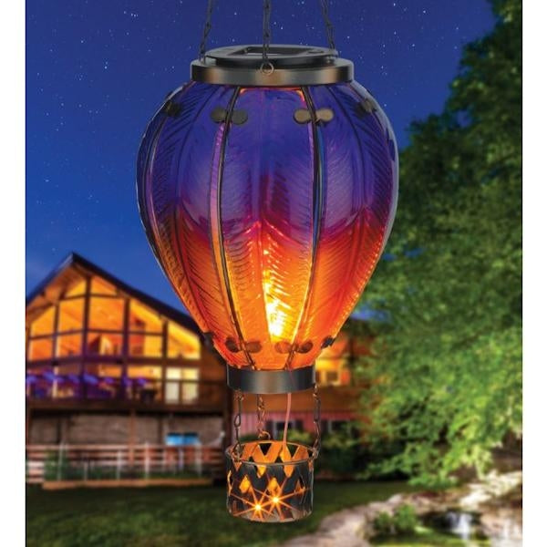Hot Air Balloon Solar Lantern Large - Purple
