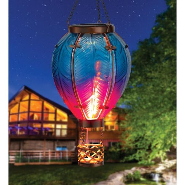 Hot Air Balloon Solar Lantern Small - Blue