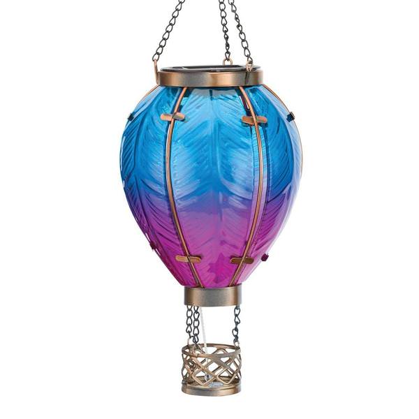 Hot Air Balloon Solar Lantern Small - Blue