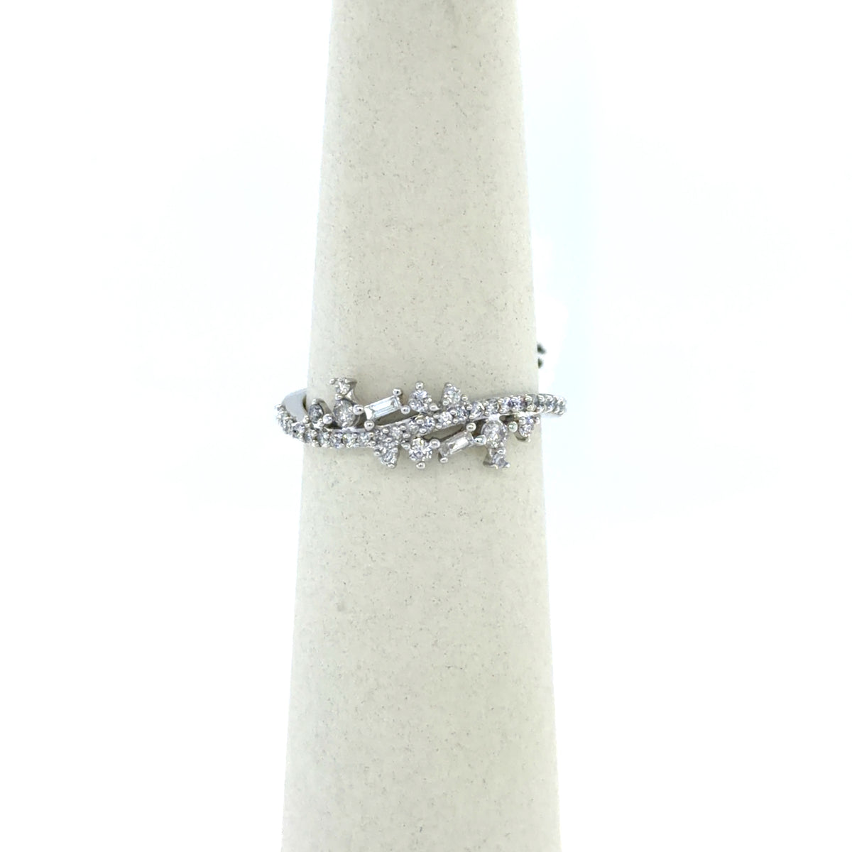Simply Vera 0.33 CTW Mixed-Shape Diamond Cluster Ring in 14K White Gold