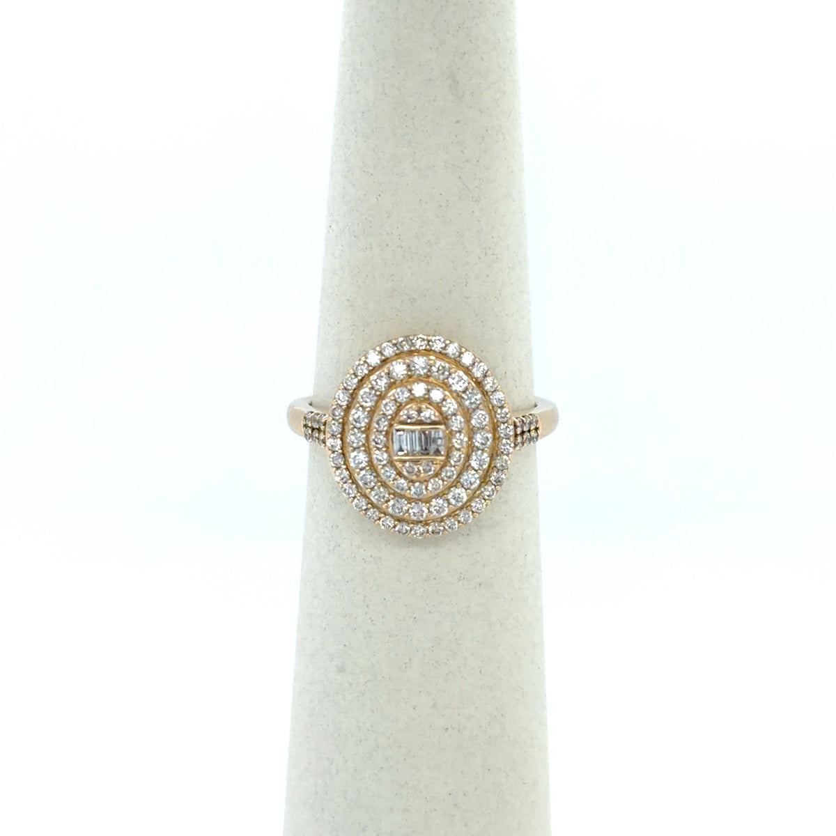 0.67 CTW Oval Diamond Cluster Ring in 14K Yellow Gold