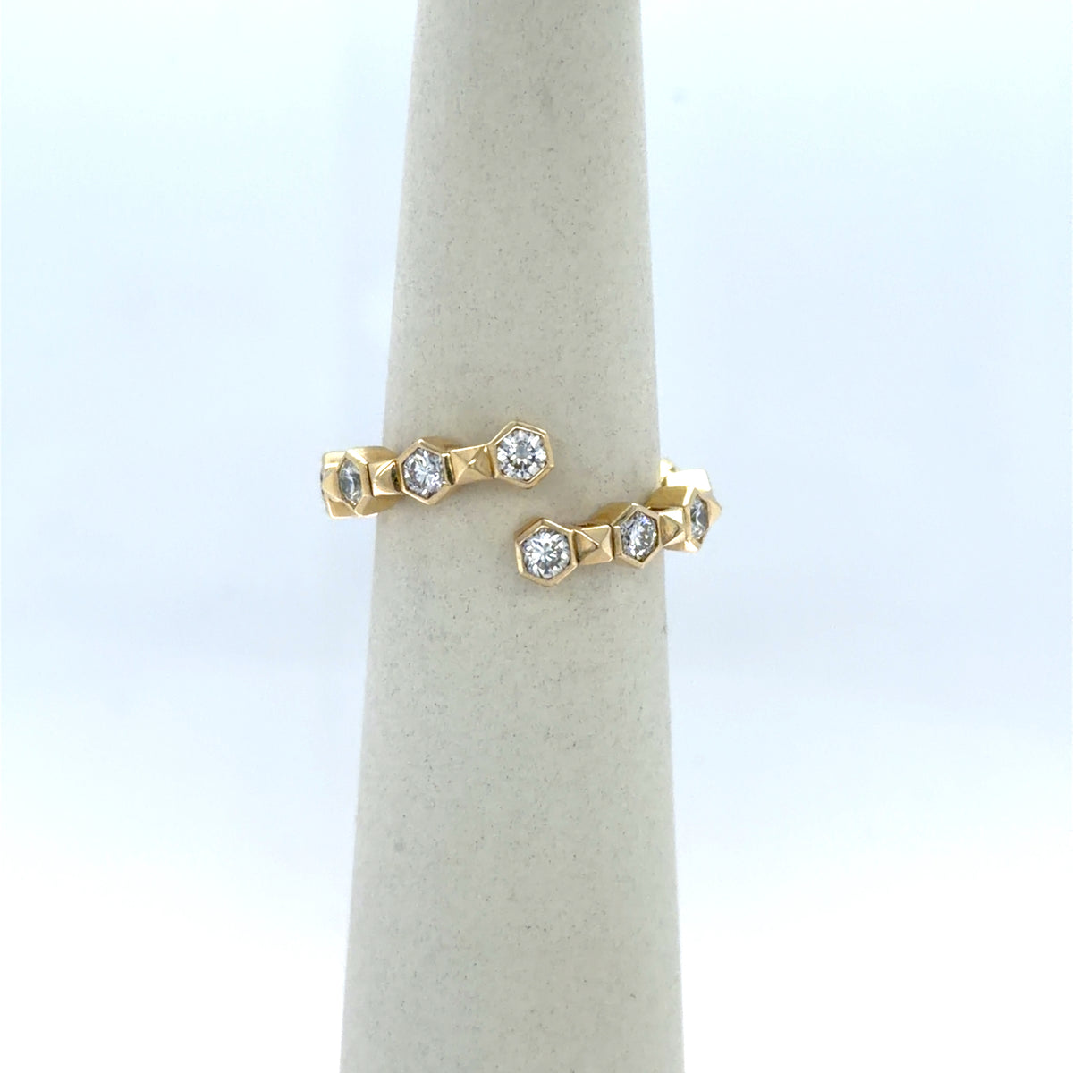 1 CTW Bezel-Set Diamond Cluster Ring in 14K Yellow Gold