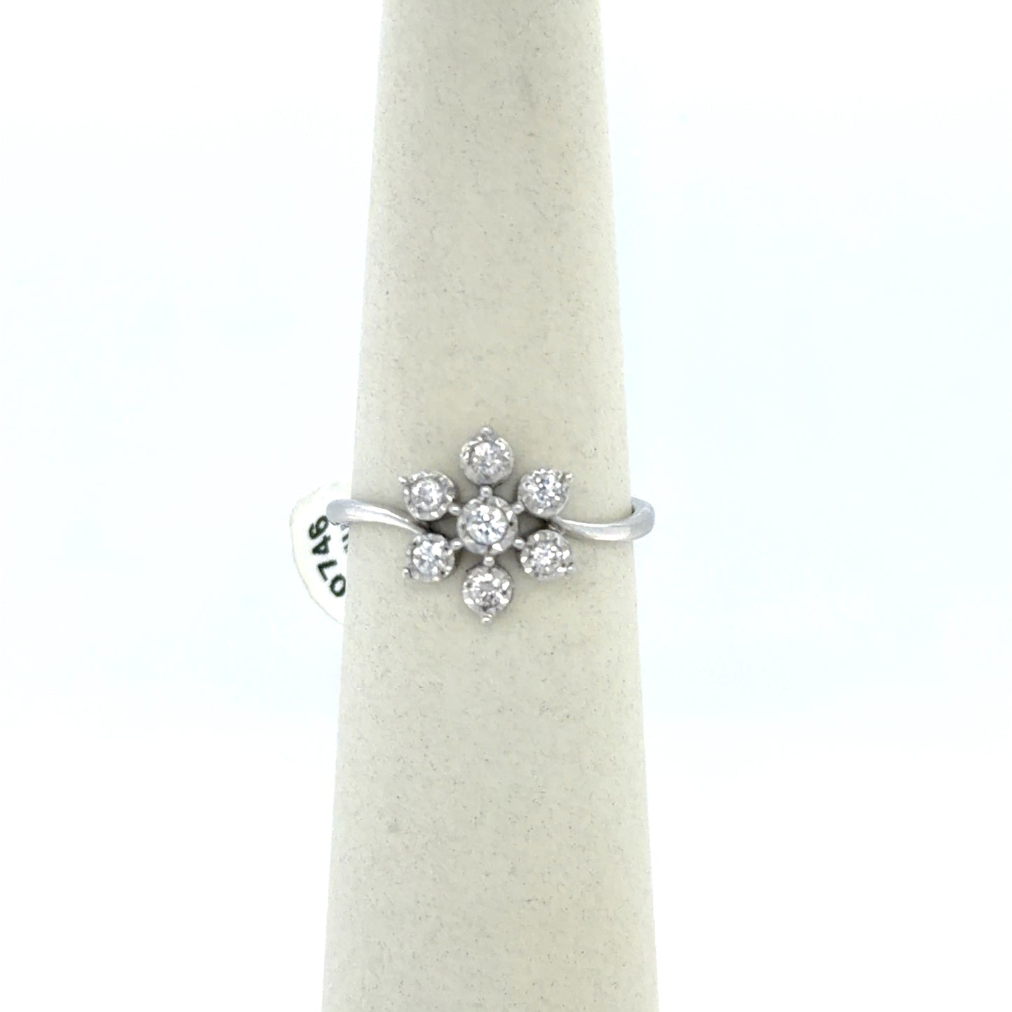 0.25 CTW Diamond Snowflake Ring in 10K White Gold