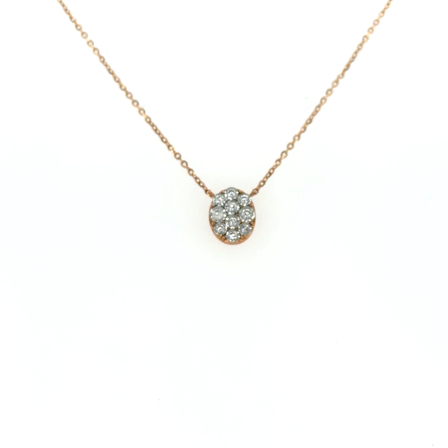 0.15 CTW Oval Diamond Pendant in 10K Rose Gold