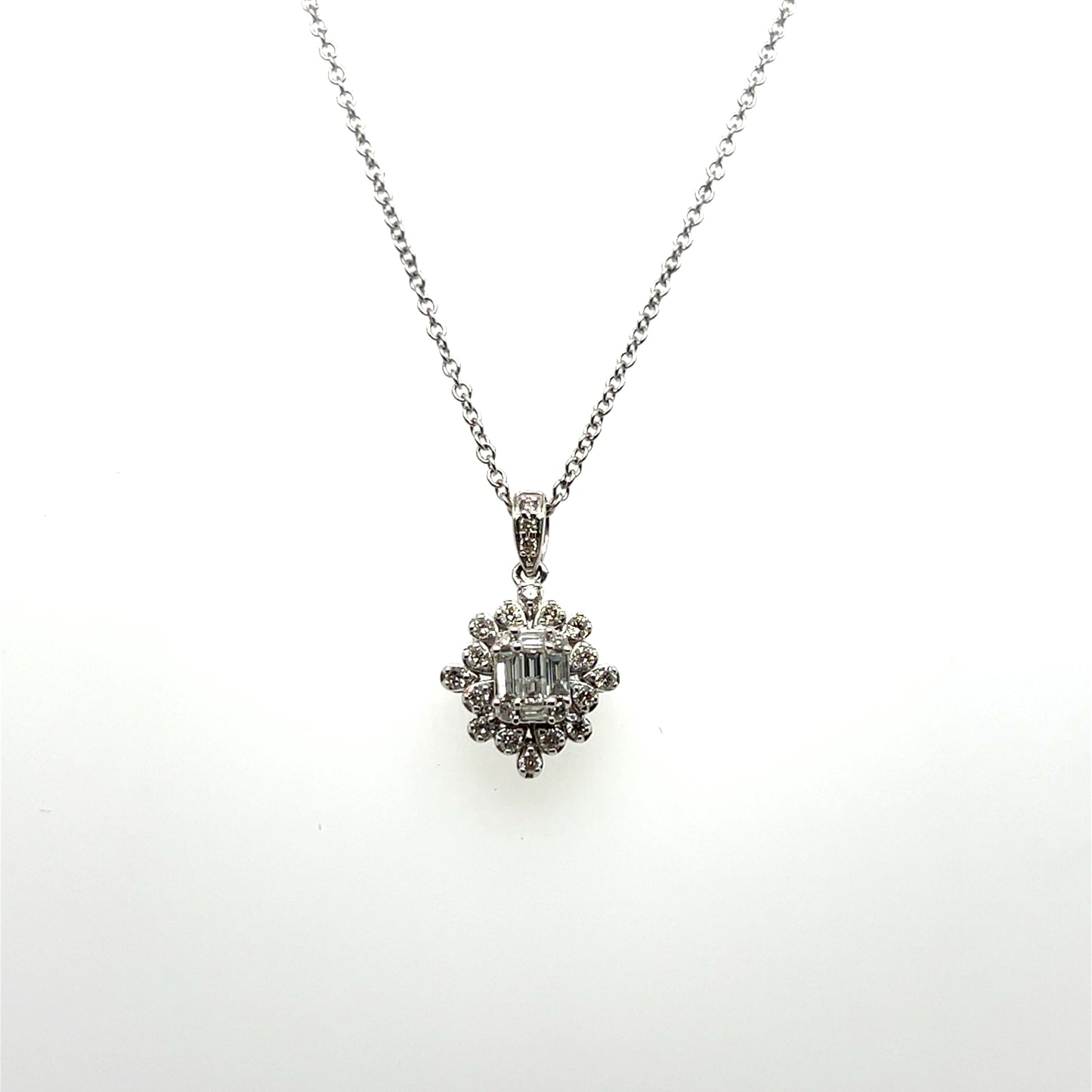 0.25CTW Diamond Pendant in 14K White Gold