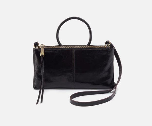 Hobo Sable Crossbody - Black Leather