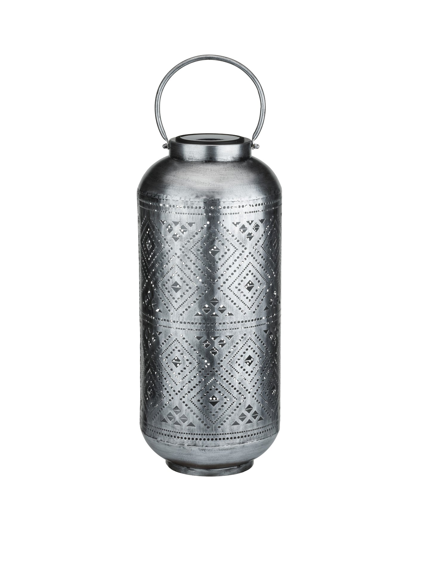 Silver Dot Cylinder Shadow Solar Lantern
