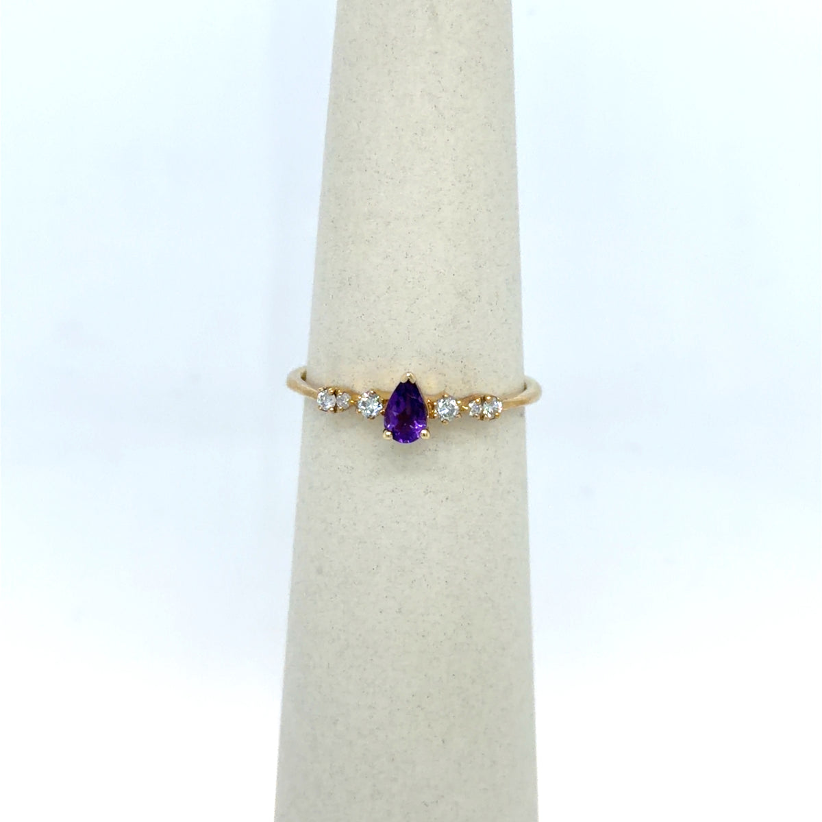 Amethyst & Diamond Diamond-Accented Ring in 10K Yellow Gold