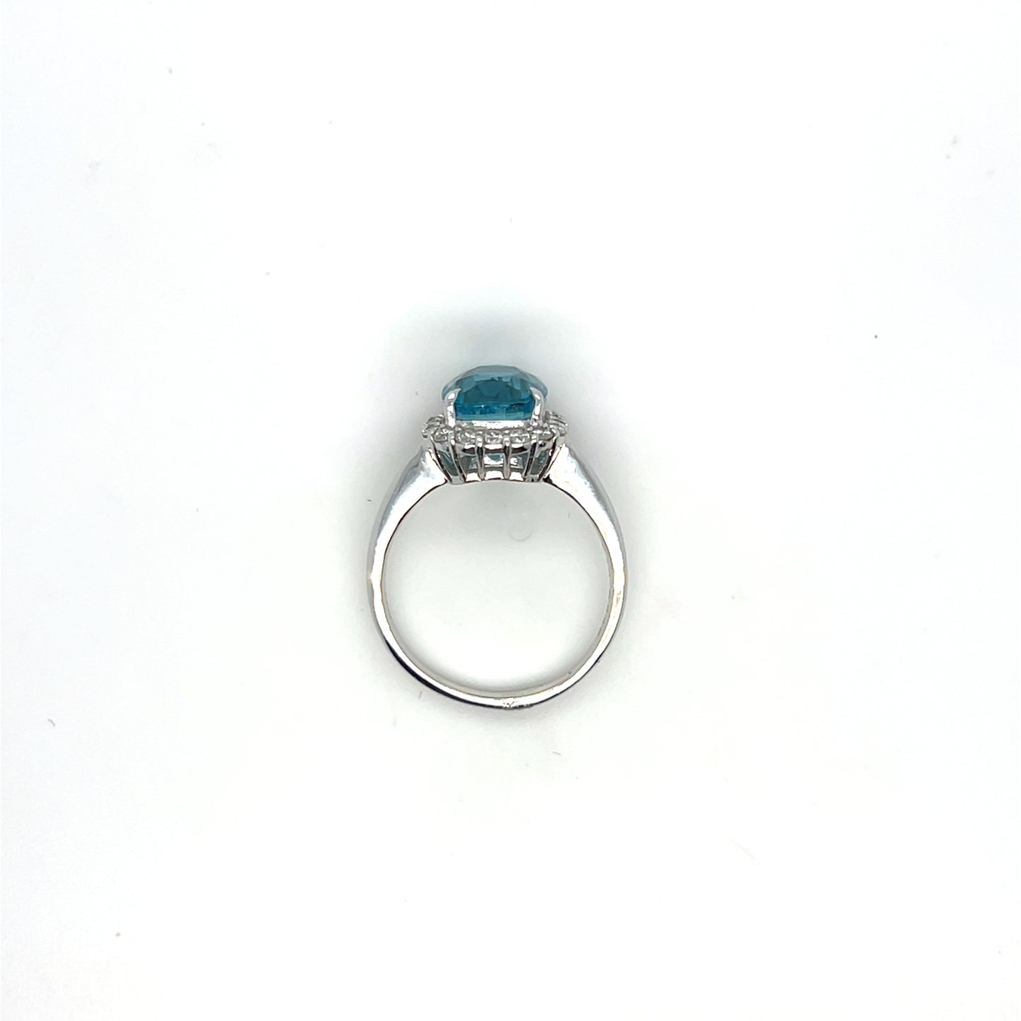 5.10CT Blue Topaz & 0.32CTW Diamond Ring in Platinum