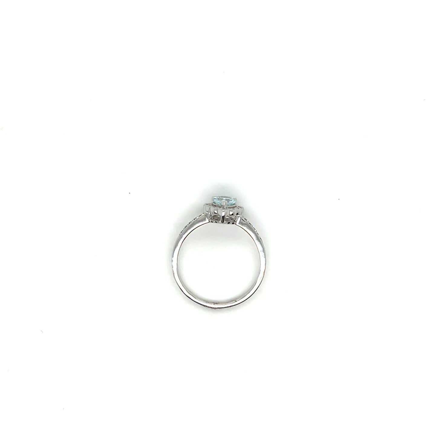 0.56CT Aquamarine & 0.18CTW Diamond Ring in 14K White Gold