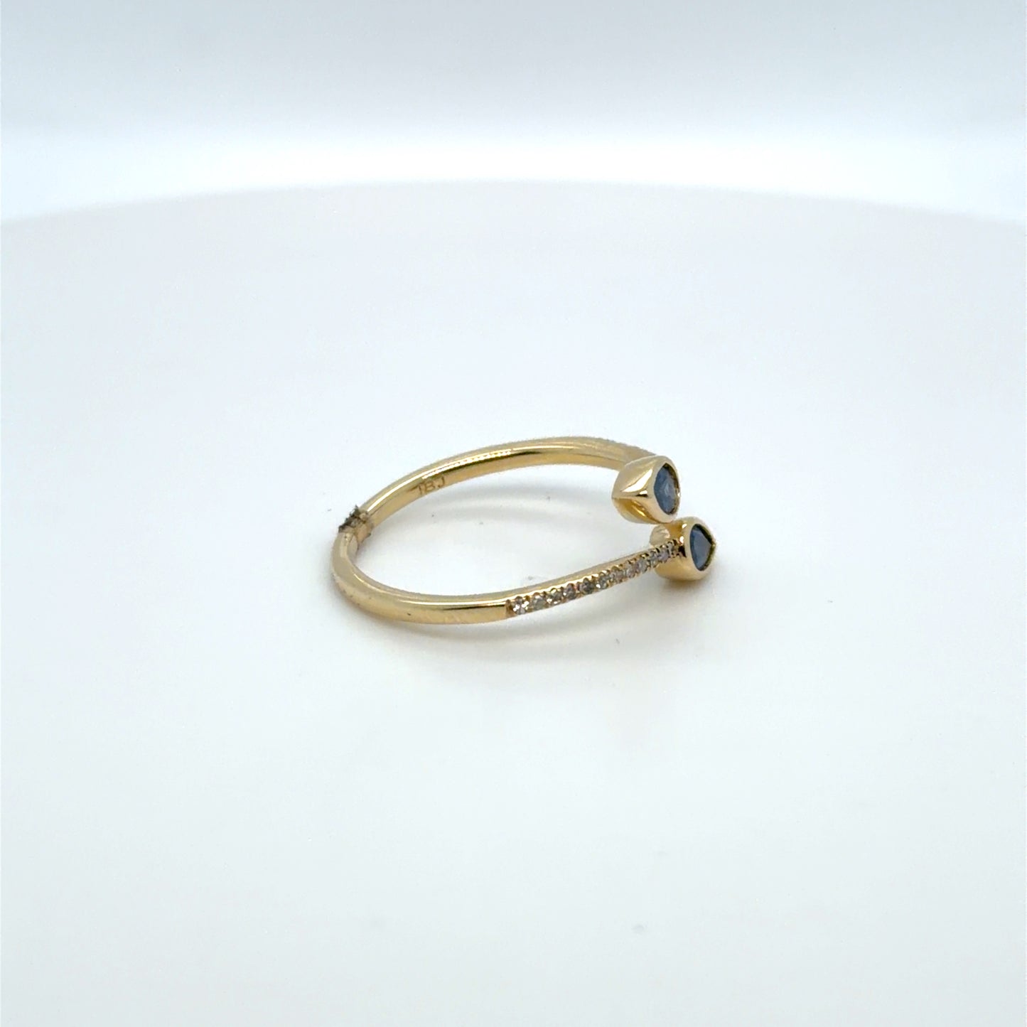 0.50 CTW Sapphire & Natural Diamond Pear Wrapped Band in 14K Yellow Gold