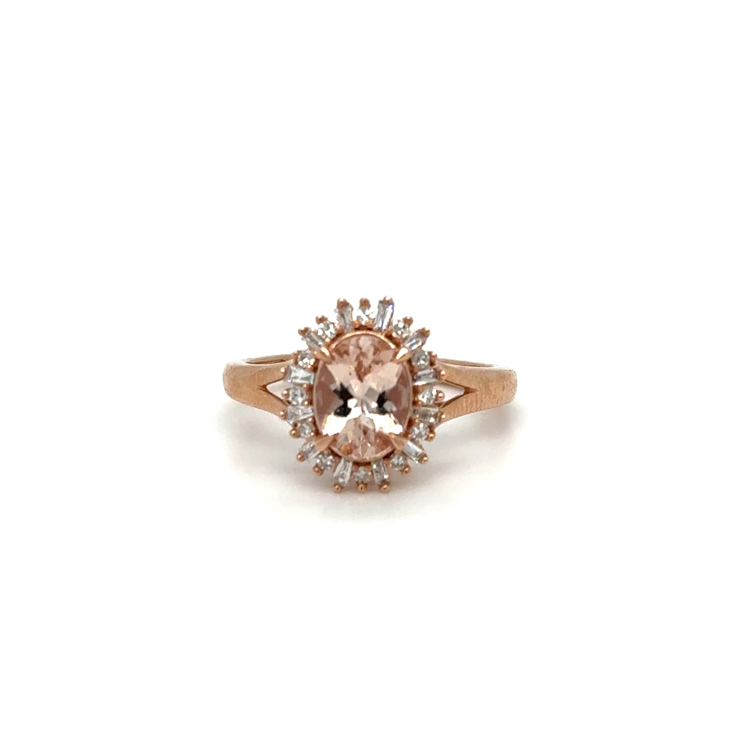 .20ctw Diamond and 1.11ct Morganite 10k Rose Gold Ring