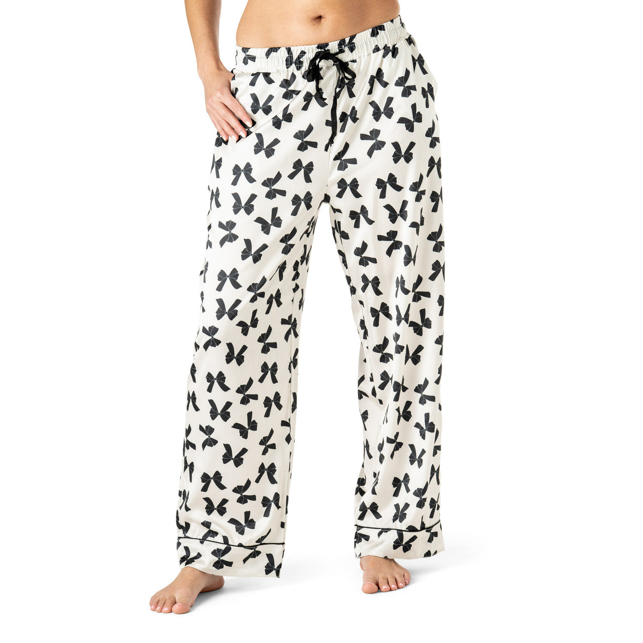 Bow So Lovely Satin PJ Pants