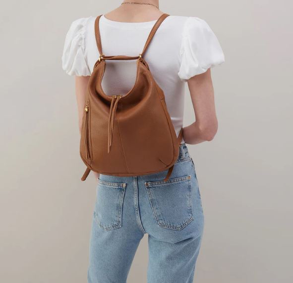 Hobo Merrin Convertible Backpack - Pebbled Leather | Warm Honey
