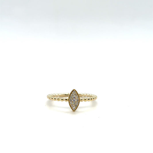 .09ctw Diamond 14kt Yellow Gold Beaded Ring