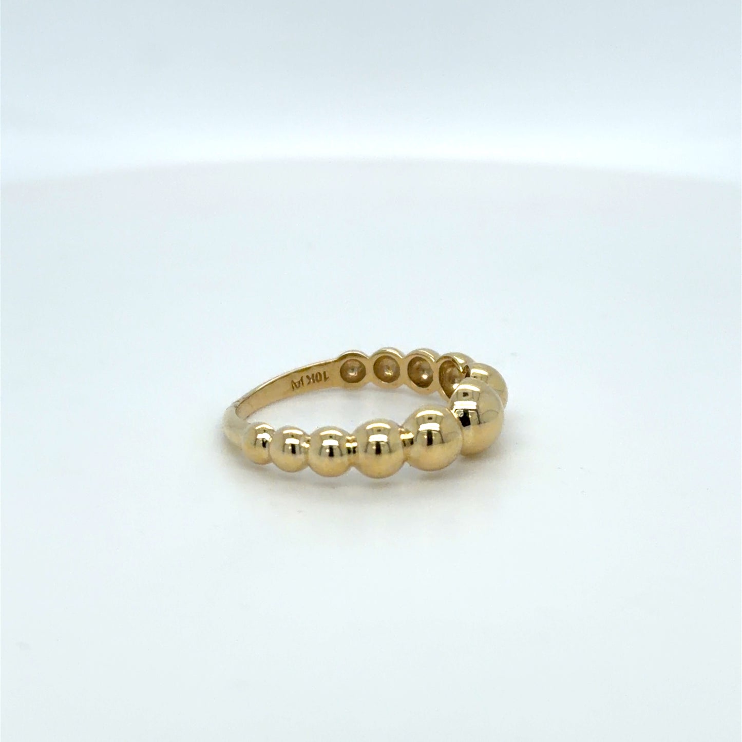 Beaded Gold Band in 10K Yellow Gold
