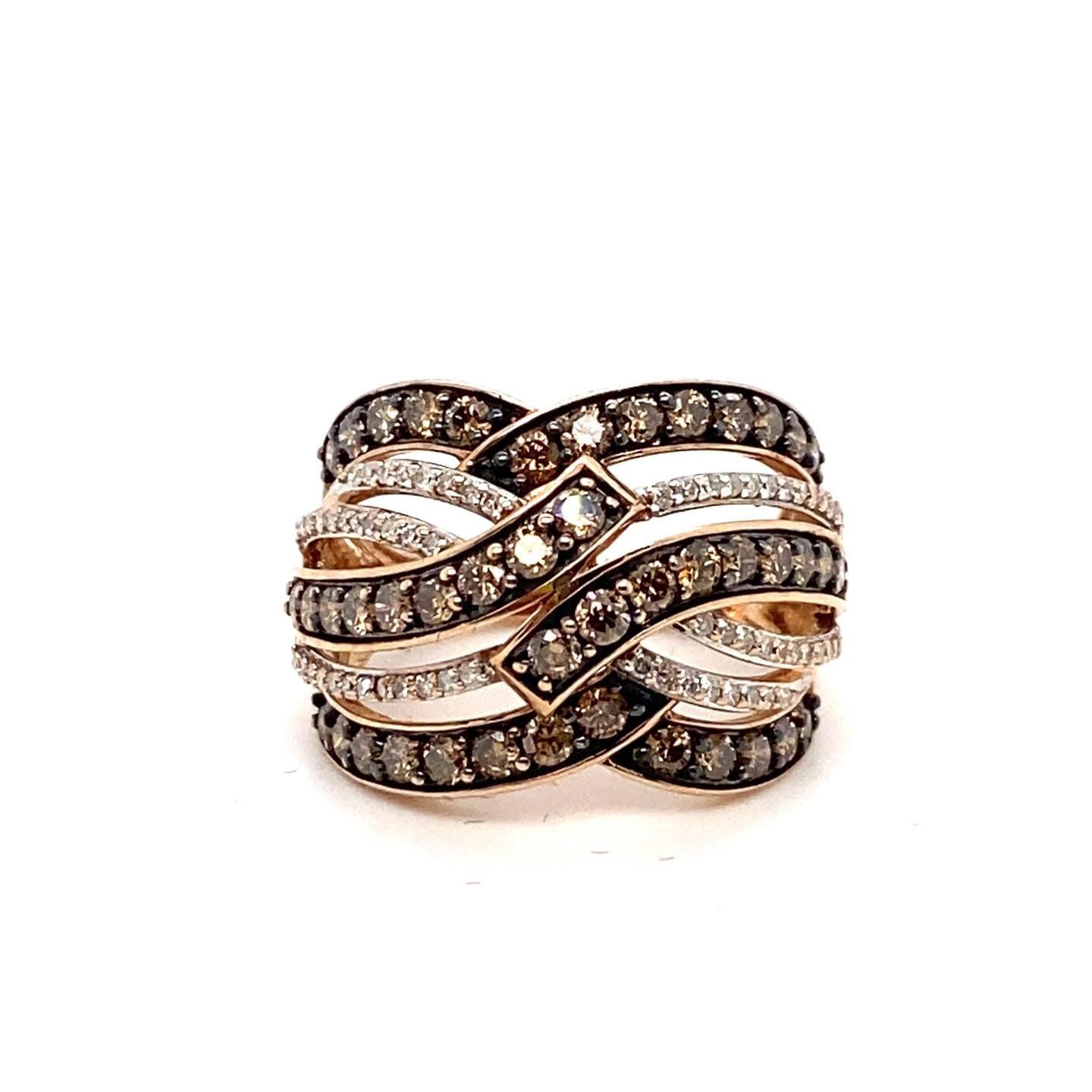 1 1/2ctw Chocolate Diamond 10kt Rose Gold Ring