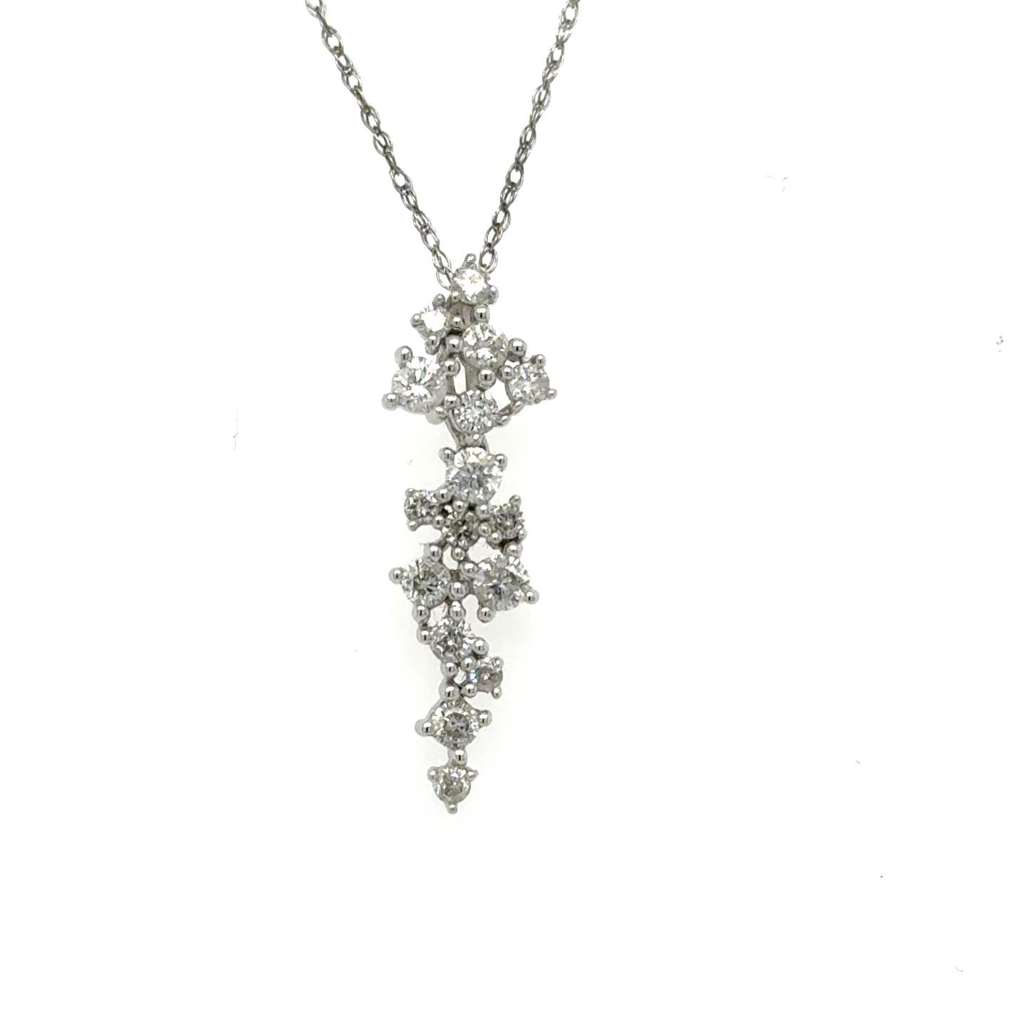 .50ctw Diamond Drop 10kt White Gold Pendant with Chain