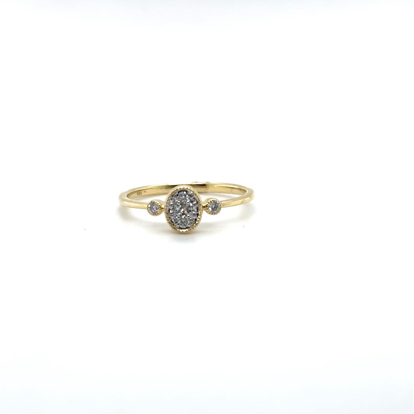 .16ctw Oval Pave’ Diamond 14kt Yellow Gold Ring