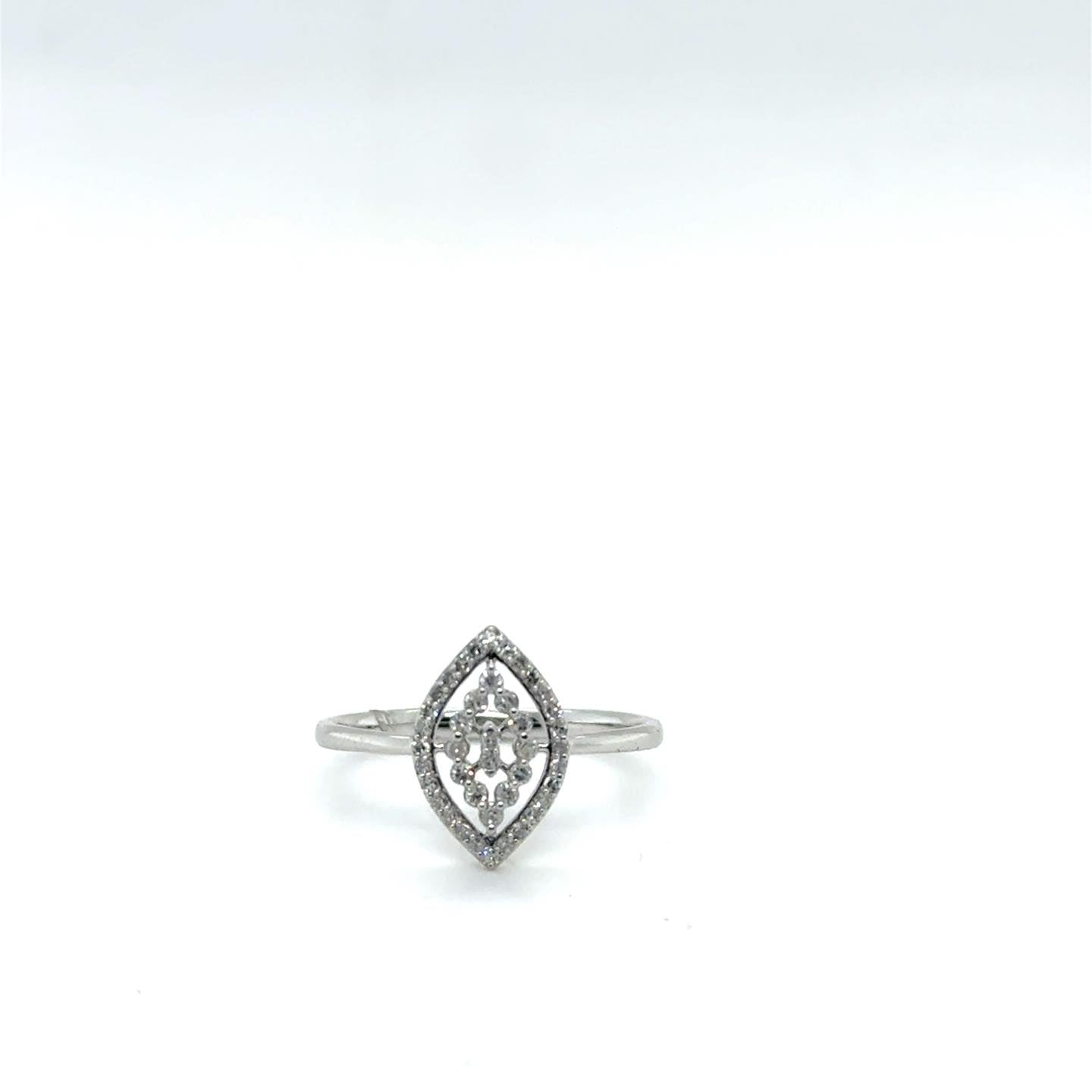 .20ctw Diamond Marquise Shaped Cluster 14kt White Gold Ring