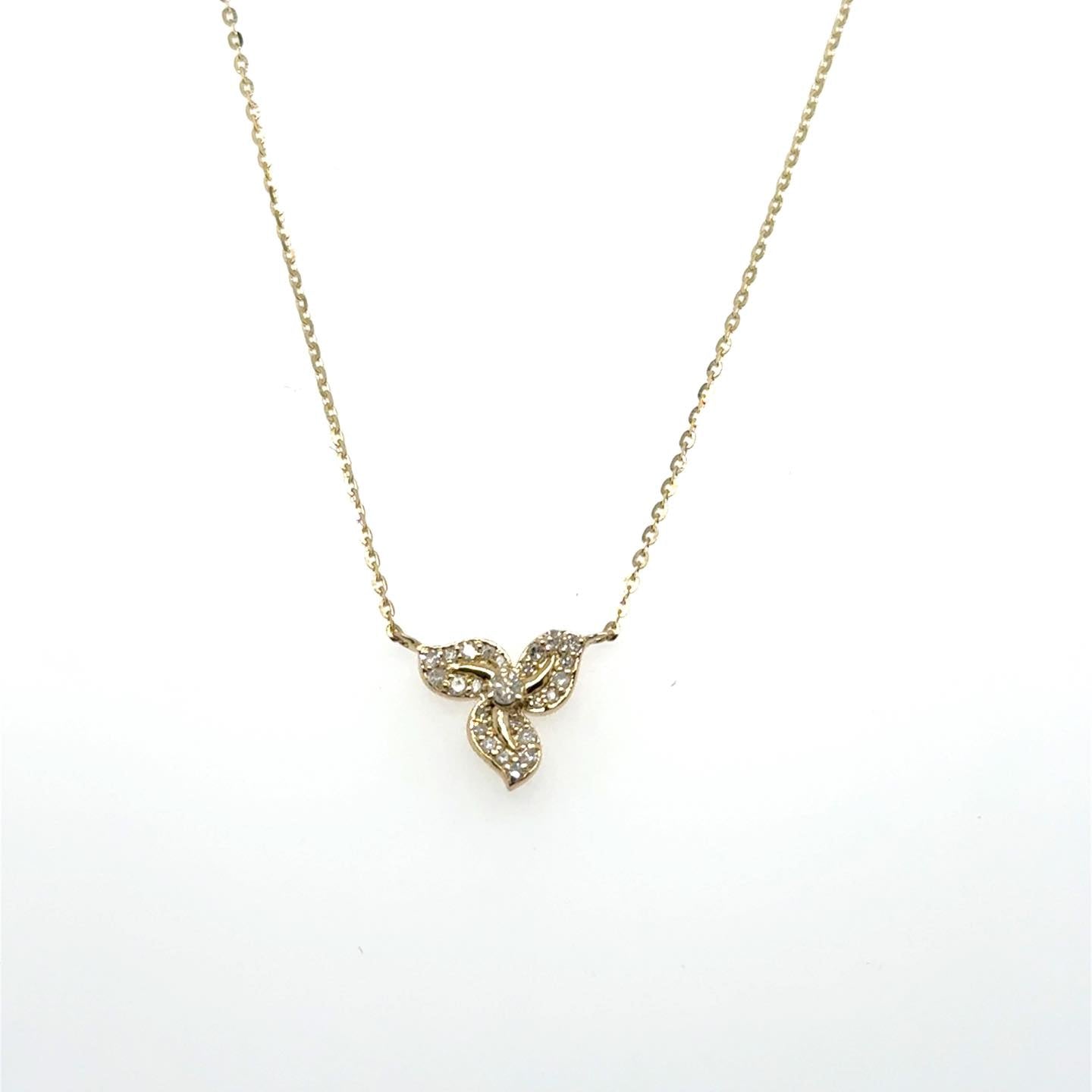 .12ctw Diamond Flower 14kt Yellow Gold