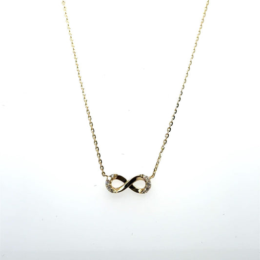 .05ctw Diamond Infinity 14kt Yellow Gold Necklace
