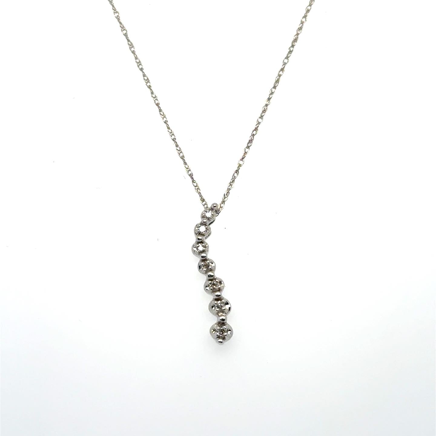 .095ctw Diamond Journey 10kt White Gold Pendant with Chain