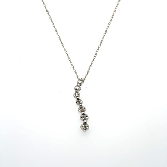.095ctw Diamond Journey 10kt White Gold Pendant with Chain