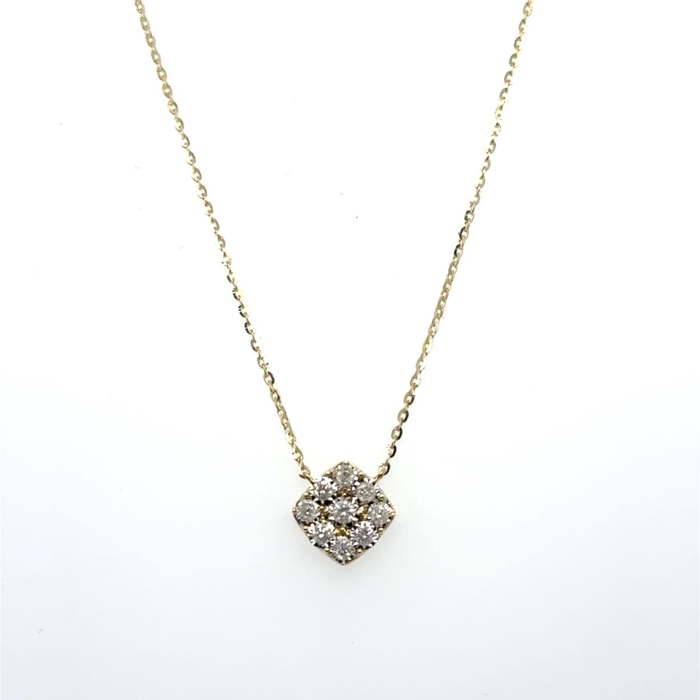 .14ctw Diamond Pave’ 14kt Yellow Gold Pendant with Chain