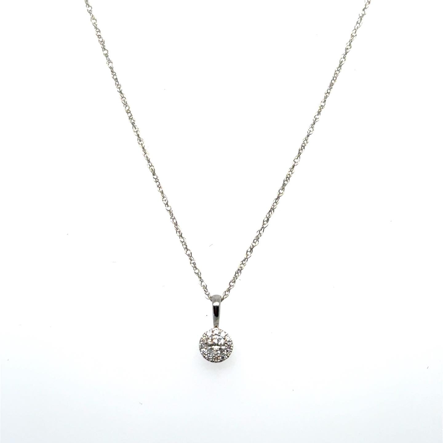 .11ctw Diamond Pave 14kt White Gold Pendant with Chain