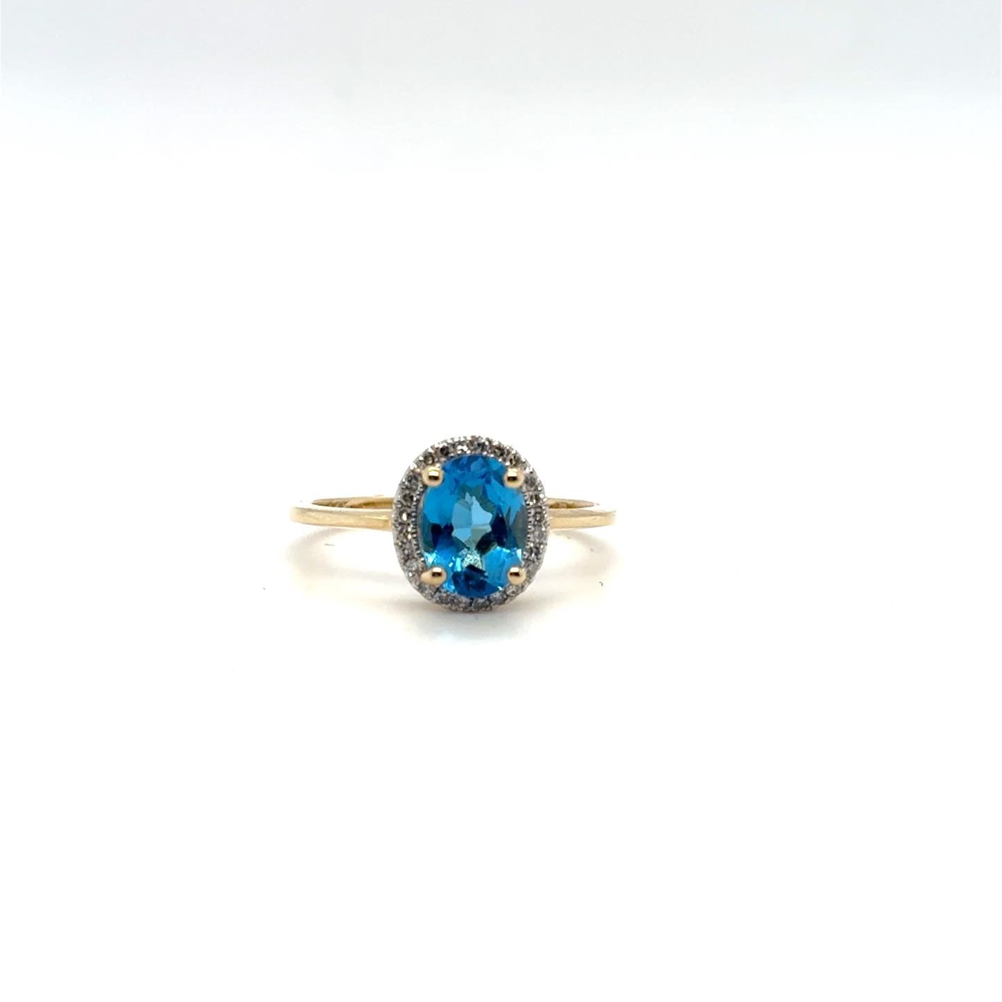 .10ctw Diamond and Blue Topaz 14kt Rose Gold Ring
