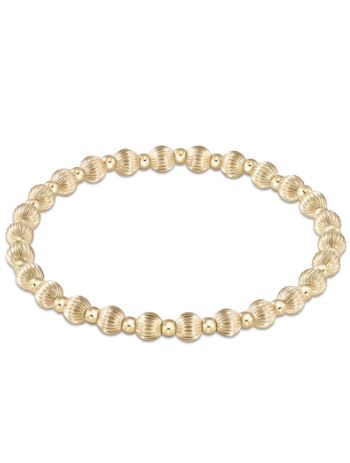 e Newton Dignity Grateful Pattern 5mm Bead Bracelet Gold