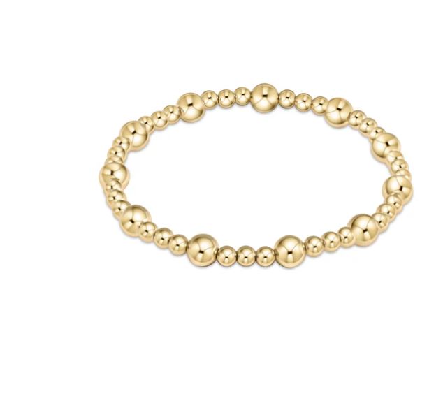 eNewton EXTENDS Classic Sincerity Pattern 6mm bead bracelet - gold