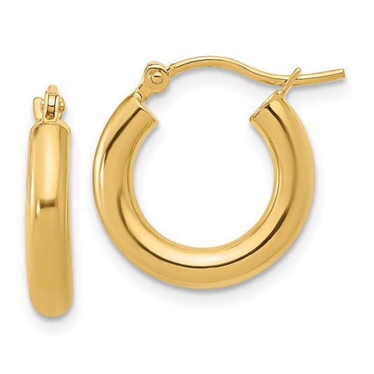 14kt Yellow Gold 2x20mm Polished Hoop Earrings