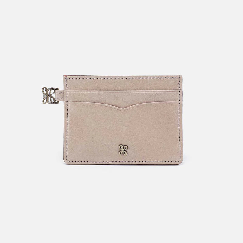 Hobo Charmed Card Case - Aniline Gloss Leather | Stone Gloss