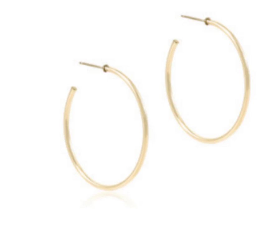 e. newton round gold 1.75" post hoop 2mm - smooth