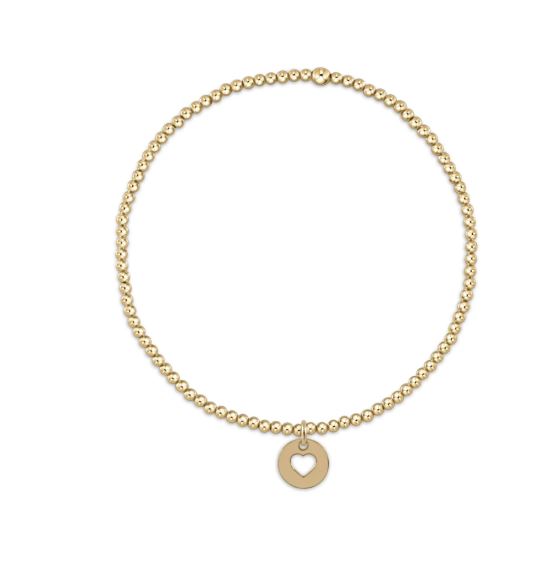 e. newton classic gold 2mm bead bracelet - love small gold disc