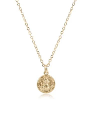 e. newton 16" necklace - protection small gold disc