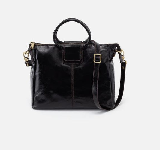 Hobo Shelia Medium Satchel - Black Leather