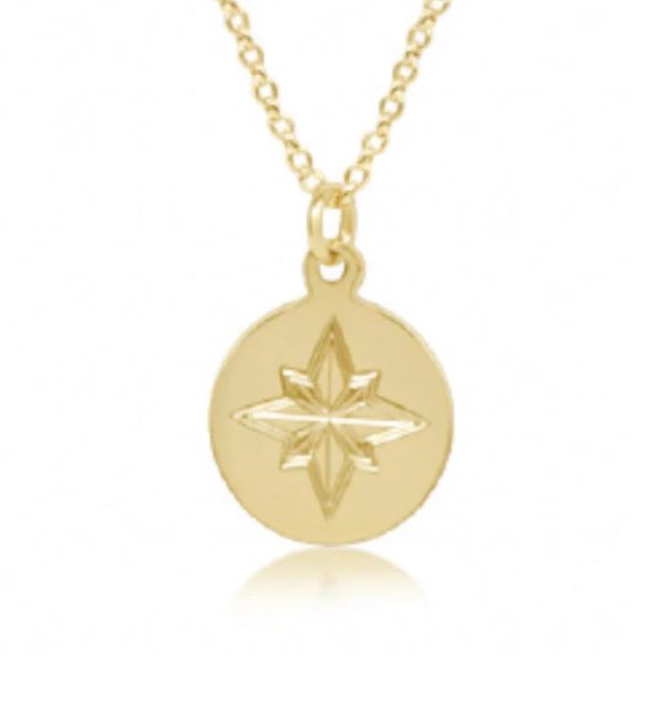 e. newton 16" necklace - direction gold disc
