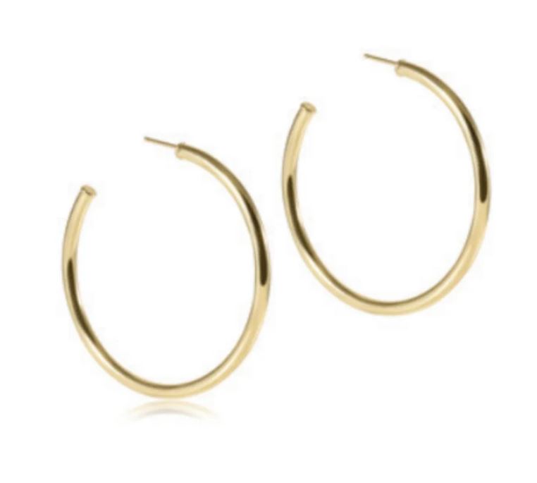 e. newton round gold 2" post hoop 3mm smooth