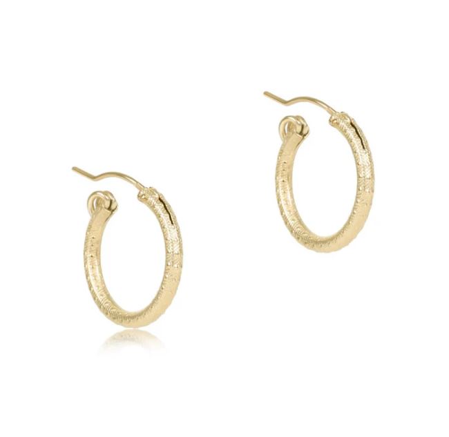 e. newton round gold 0.25" post hoop 4mm - textured twist