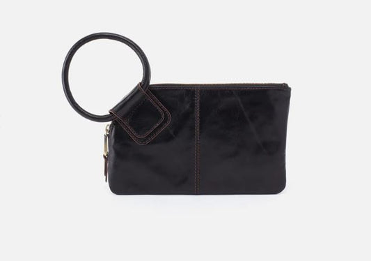 Hobo Sable Wristlet - Black Leather