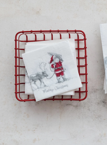 Powder Coated Red Wire Napkin Holder