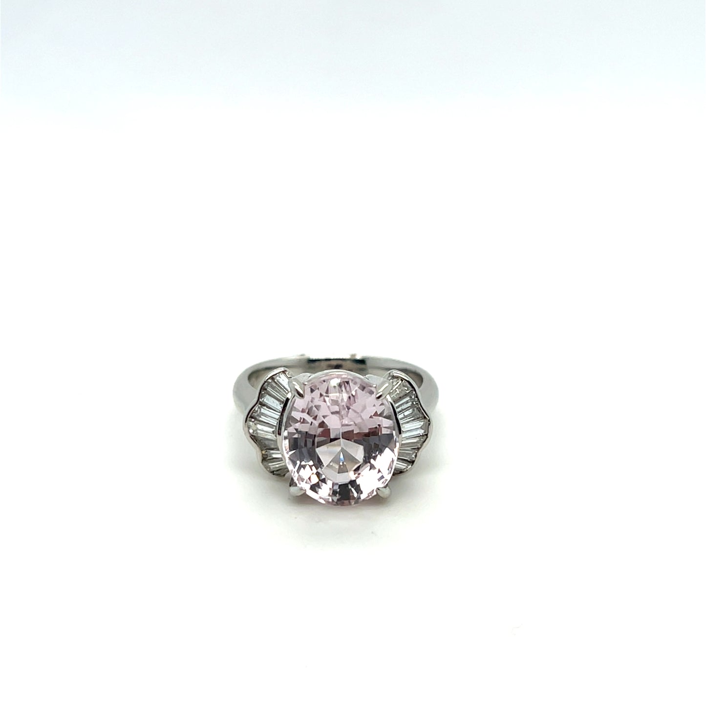 Platinum Kunzite & Diamond Ring – 6.05ct Kunzite