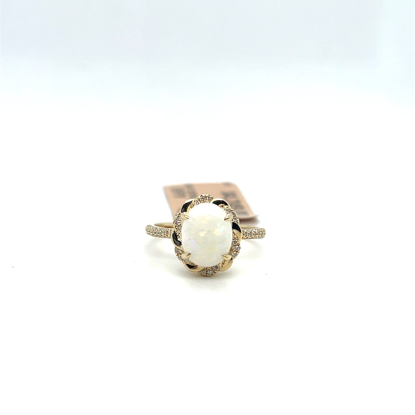 14K Yellow Gold Opal & Diamond Ring – 1.55ct Opal