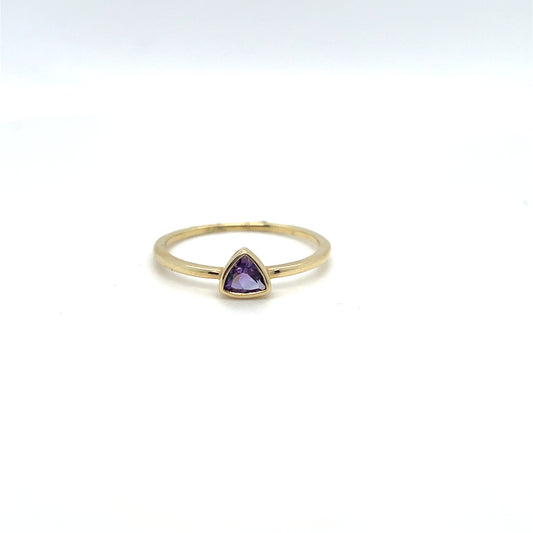 10K Yellow Gold Amethyst Ring