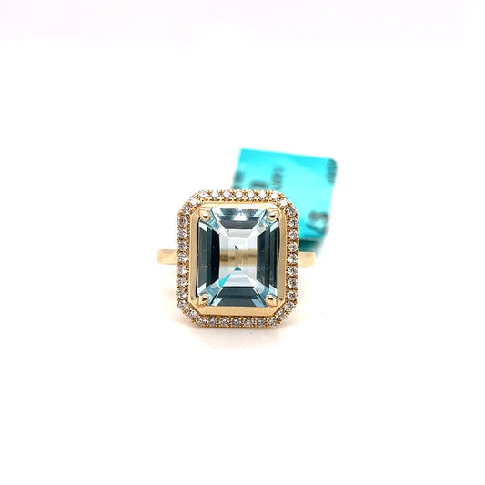 Effy Designer Aquamarine & Diamond Ring – 4ct Aquamarine